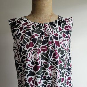 Sleeveless Pleat Front Blouse